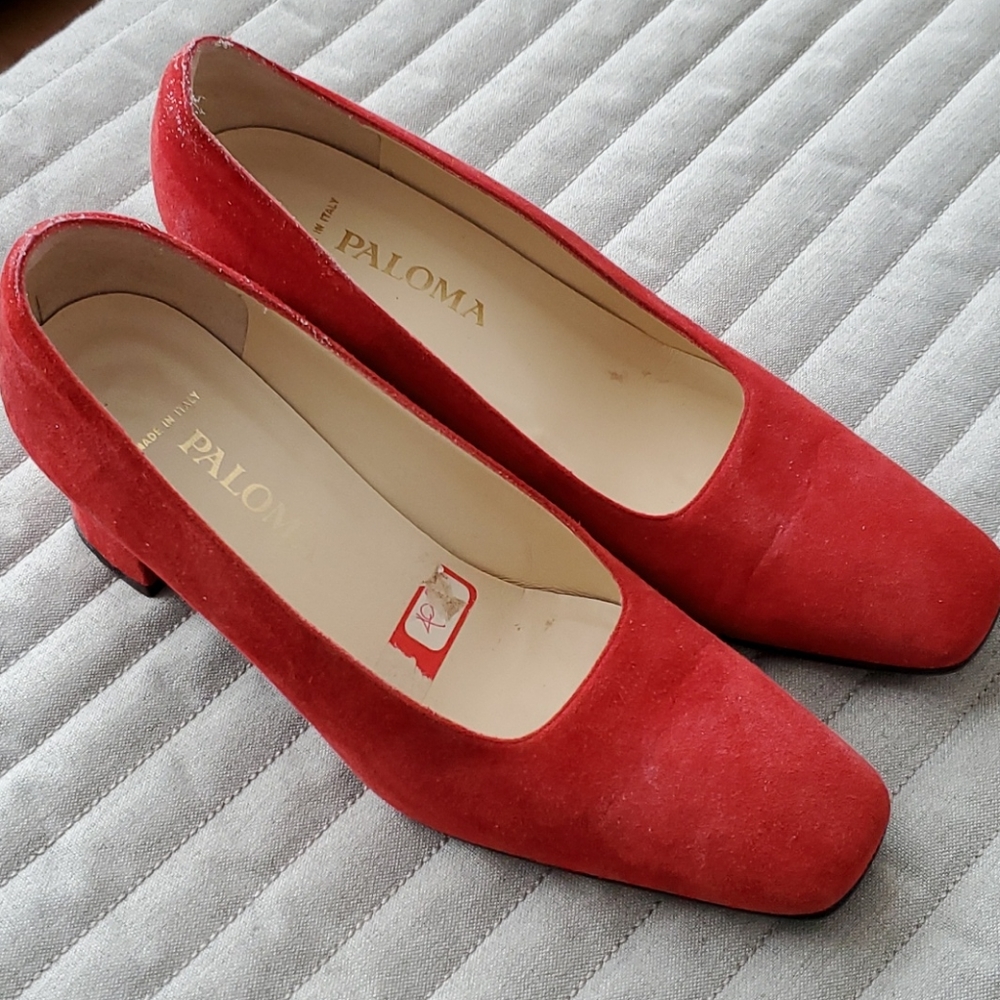 Red suede dress shoe